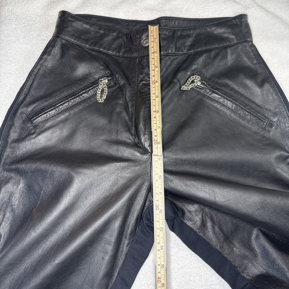Harley-Davidson Women's Leather Moto Pants Size 10 Black Genuine HD Vintage - Picture 14 of 15
